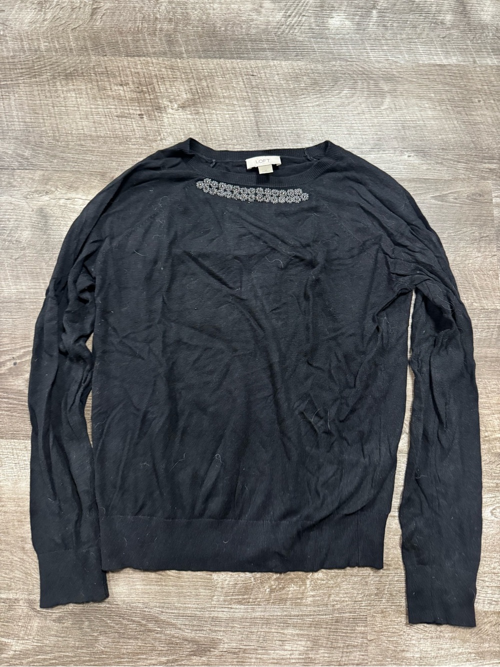 Ann Taylor LOFT Thin Black Sweater Size Medium